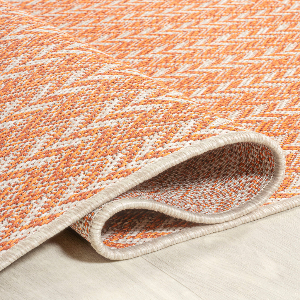 Chevron Modern Concentric Squares Indoor/Outdoor Area Rug