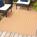 Chevron Modern Concentric Squares Indoor/Outdoor Area Rug