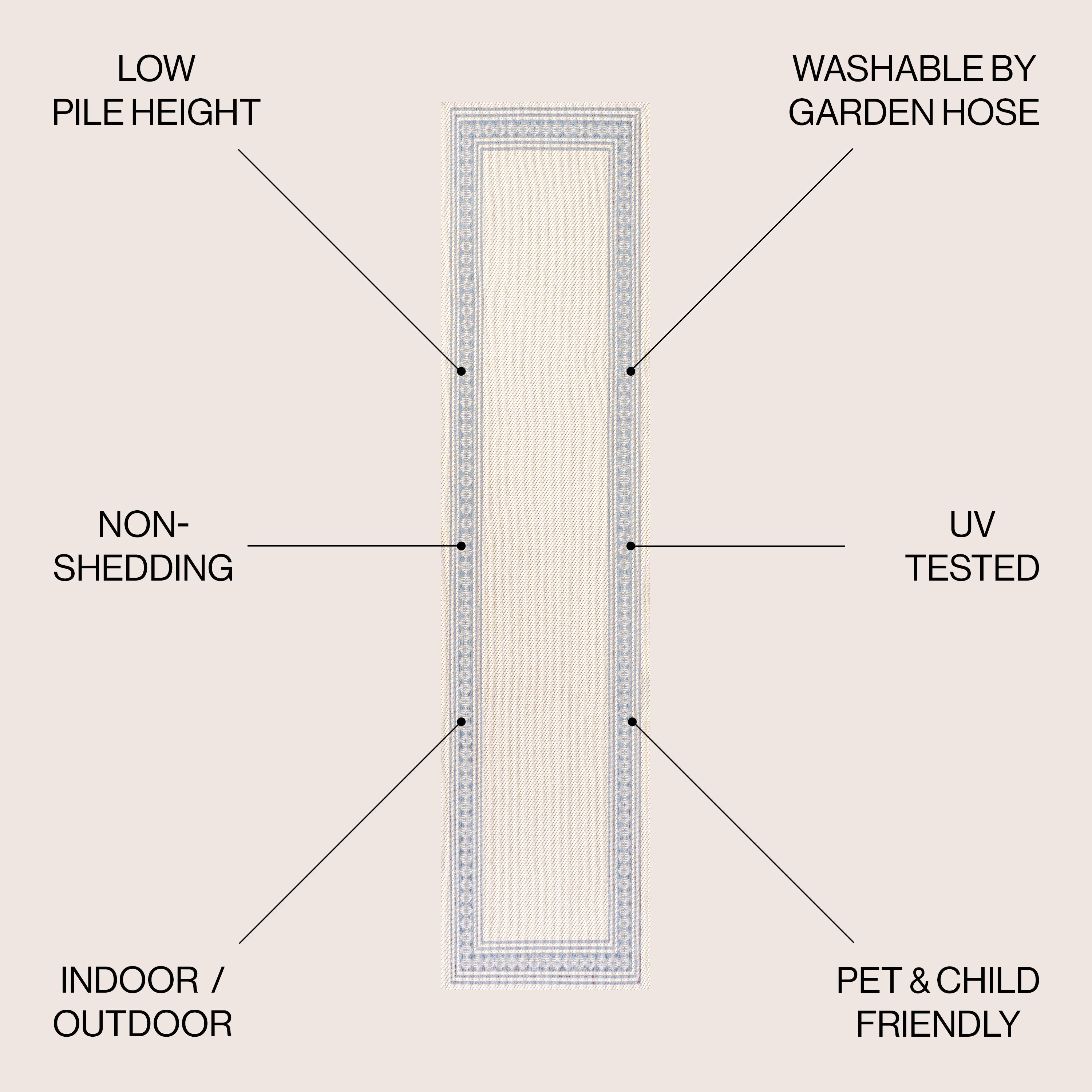 Lucia Classic Diamond Border Indoor/Outdoor Area Rug