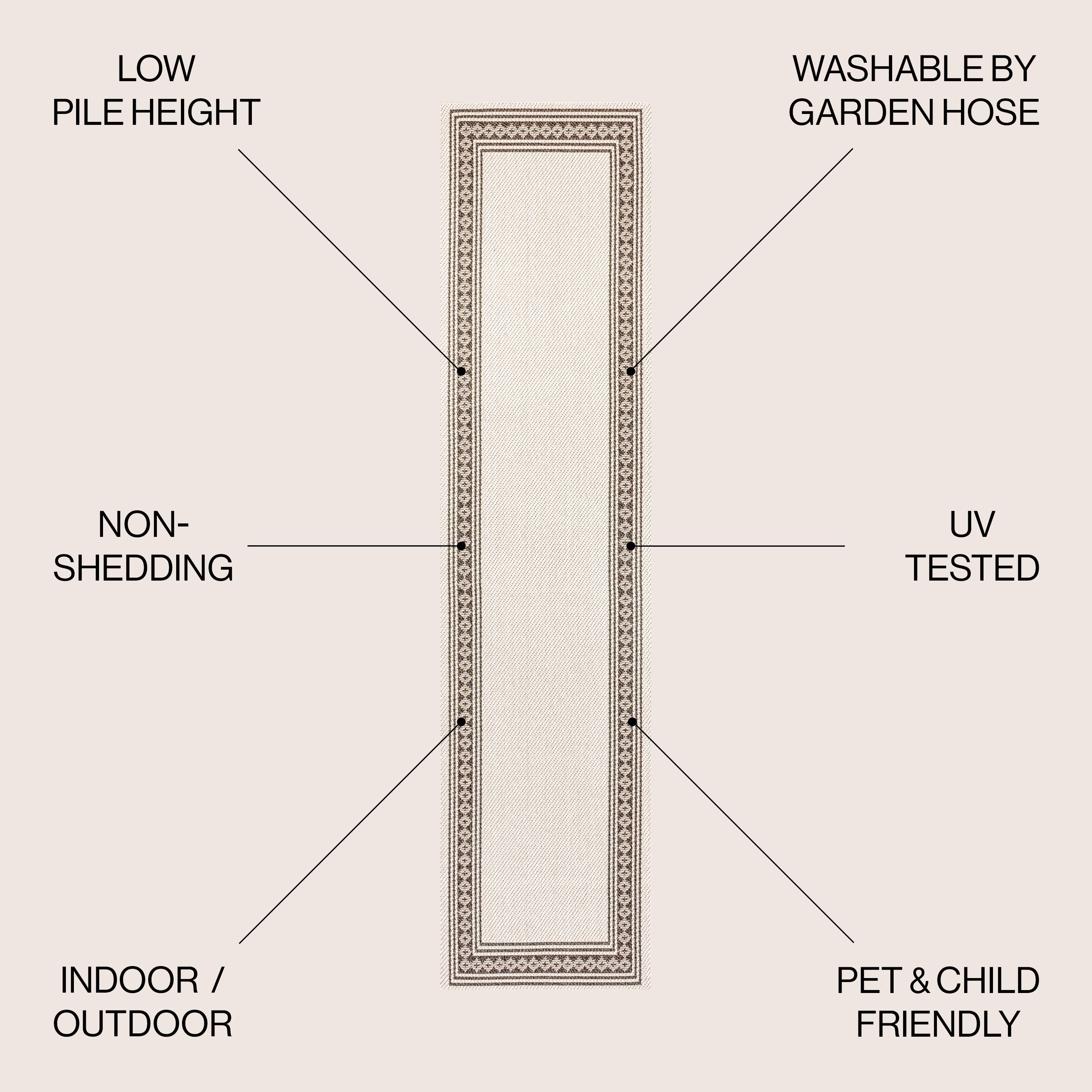 Lucia Classic Diamond Border Indoor/Outdoor Area Rug