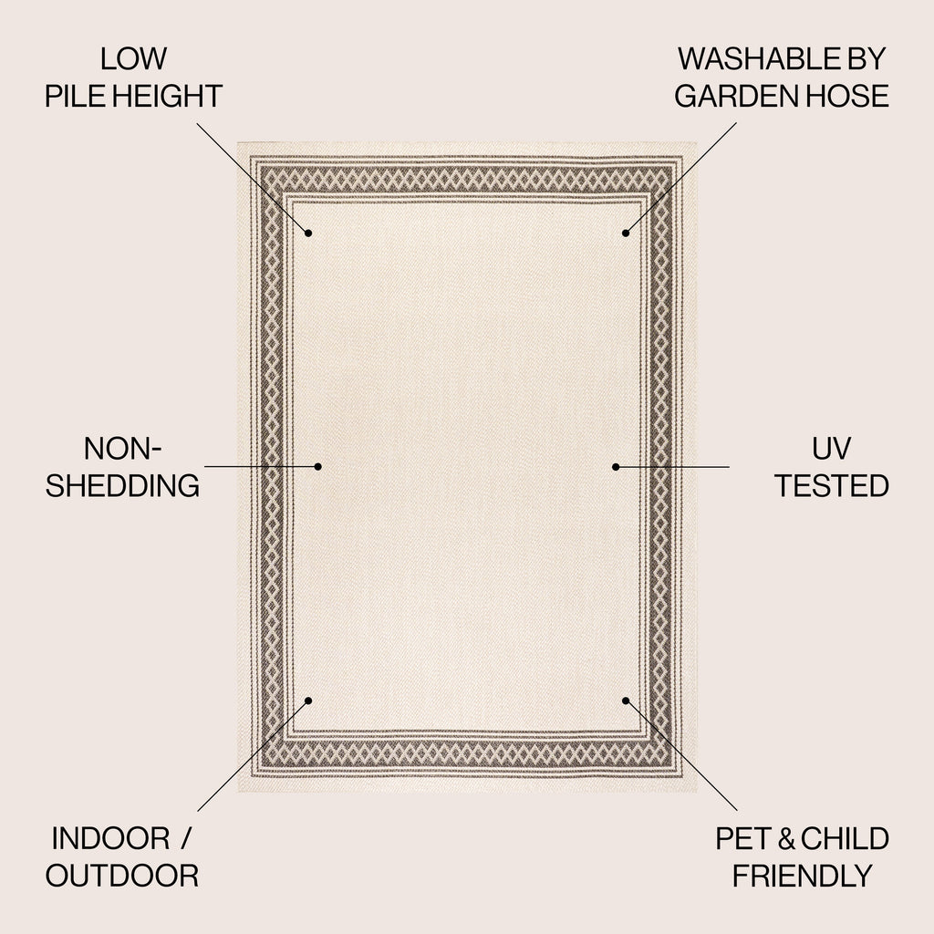 Lucia Classic Diamond Border Indoor/Outdoor Area Rug