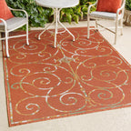 Danae Classic Cottage Filigree Scroll Reversible Machine-Washable Indoor/Outdoor Runner Rug