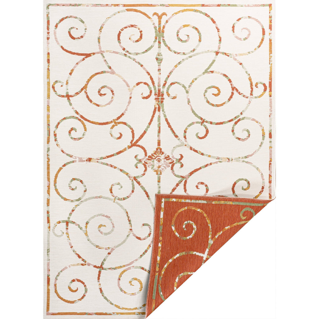 Danae Classic Cottage Filigree Scroll Reversible Machine-Washable Indoor/Outdoor Runner Rug