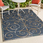 Danae Classic Cottage Filigree Scroll Reversible Machine-Washable Indoor/Outdoor Runner Rug
