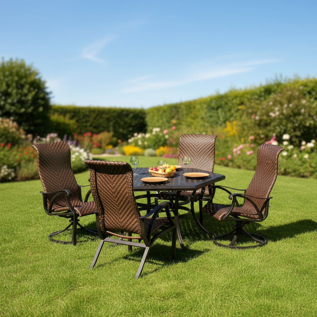 Stonegate Cast Aluminum Woven Patio Dining Sets