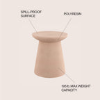 Hollie Minimalist Modern Drum Indoor/Outdoor Accent Table Pedestal