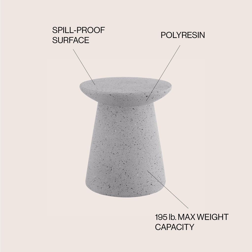 Hollie Minimalist Modern Drum Indoor/Outdoor Accent Table Pedestal