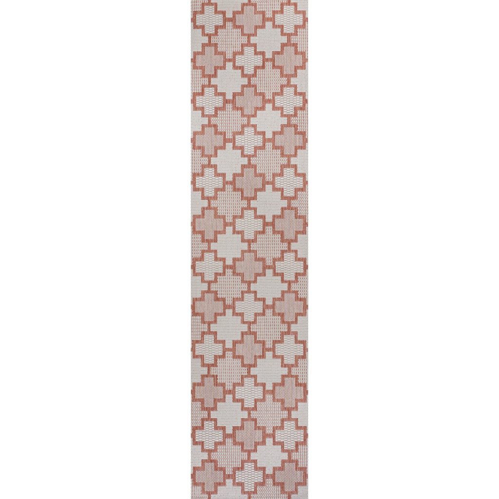 Cyrus Modern Geometric Tile Pattern Indoor/Outdoor Runner Rug