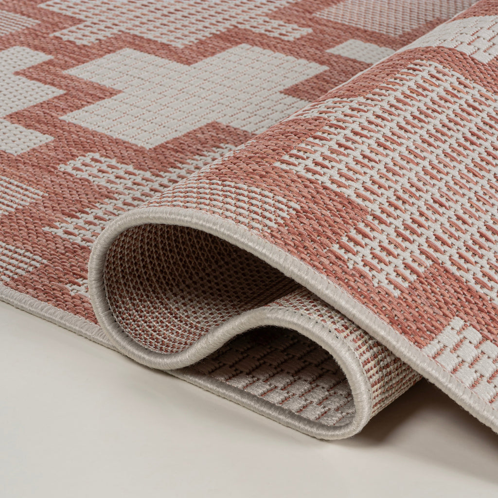 Cyrus Modern Geometric Tile Pattern Indoor/Outdoor Runner Rug