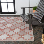 Cyrus Modern Geometric Tile Pattern Indoor/Outdoor Runner Rug