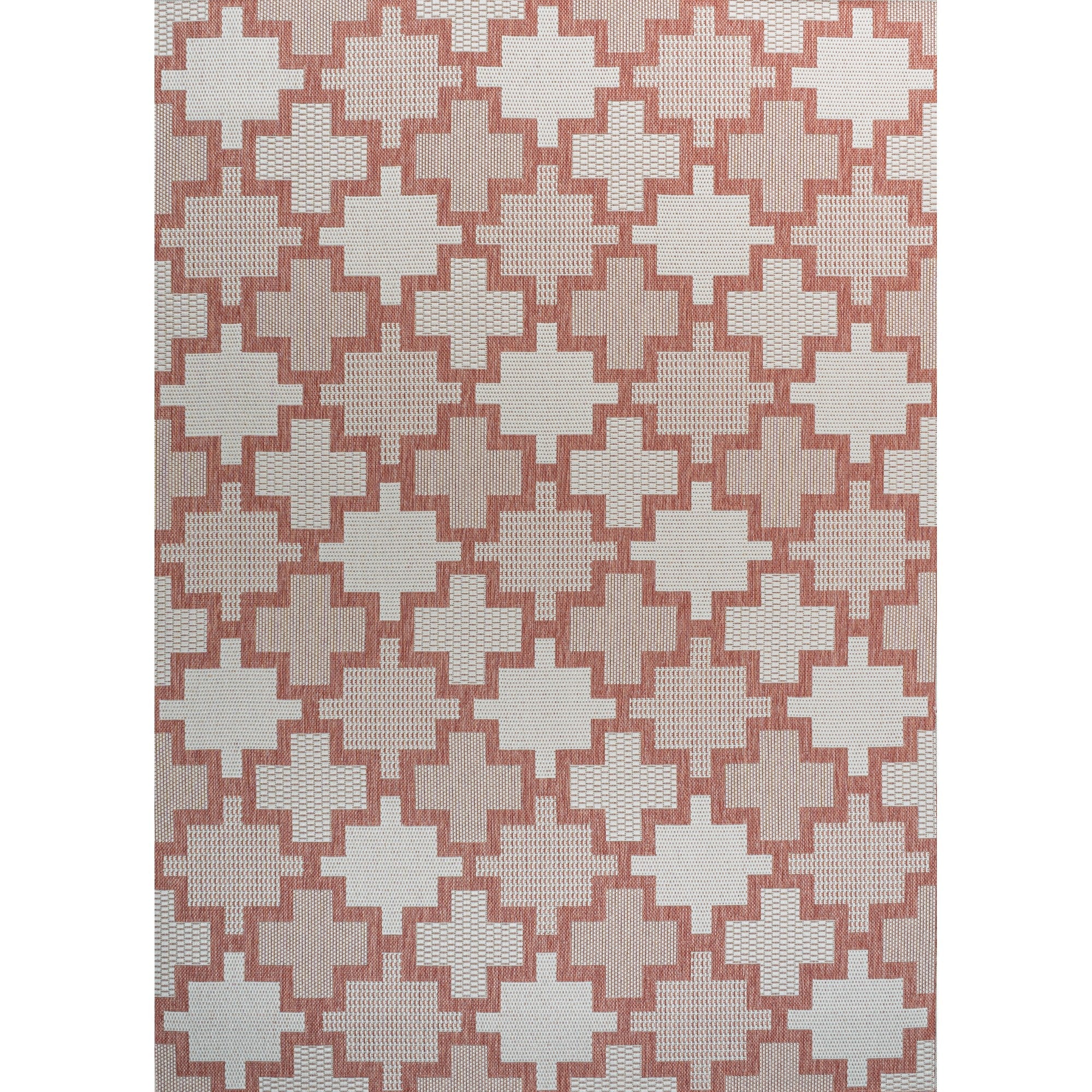 Cyrus Modern Geometric Tile Pattern Indoor/Outdoor Runner Rug
