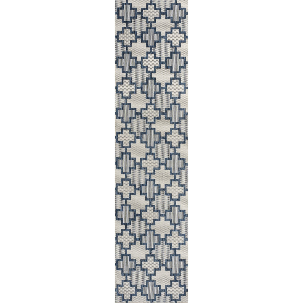 Cyrus Modern Geometric Tile Pattern Indoor/Outdoor Runner Rug