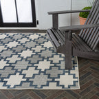 Cyrus Modern Geometric Tile Pattern Indoor/Outdoor Runner Rug
