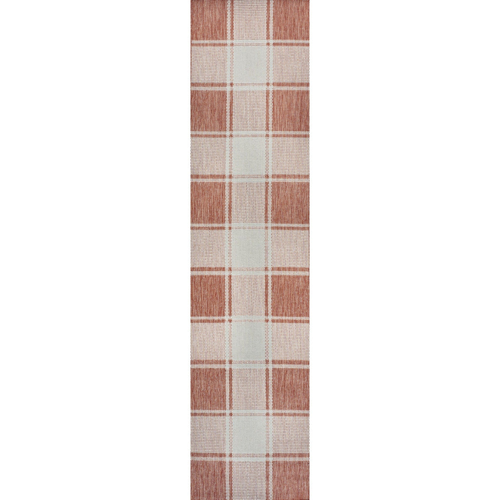 Sabine Traditional Farmhouse Bold Gingham Indoor/Outdoor Runner Rug