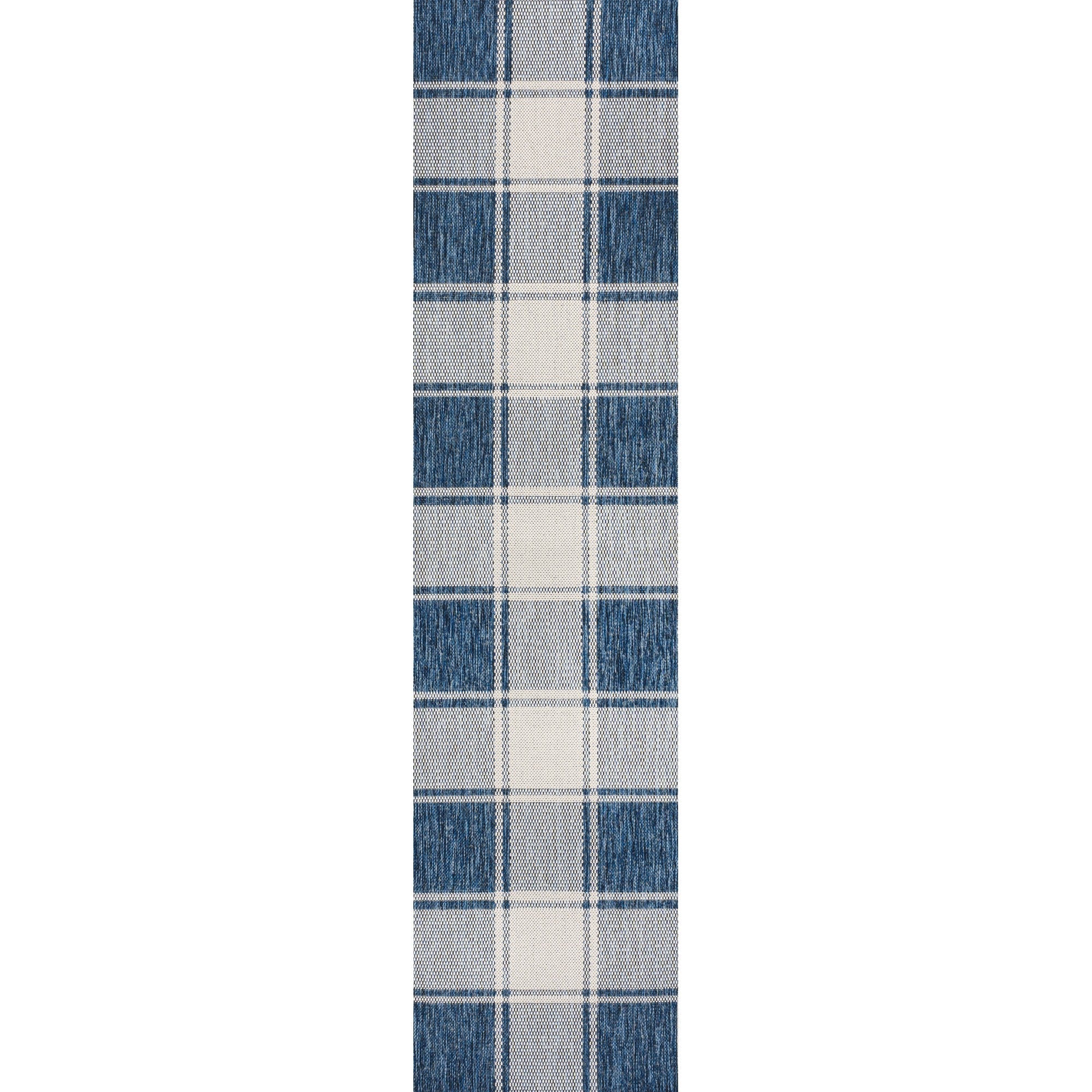 Sabine Traditional Farmhouse Bold Gingham Indoor/Outdoor Runner Rug