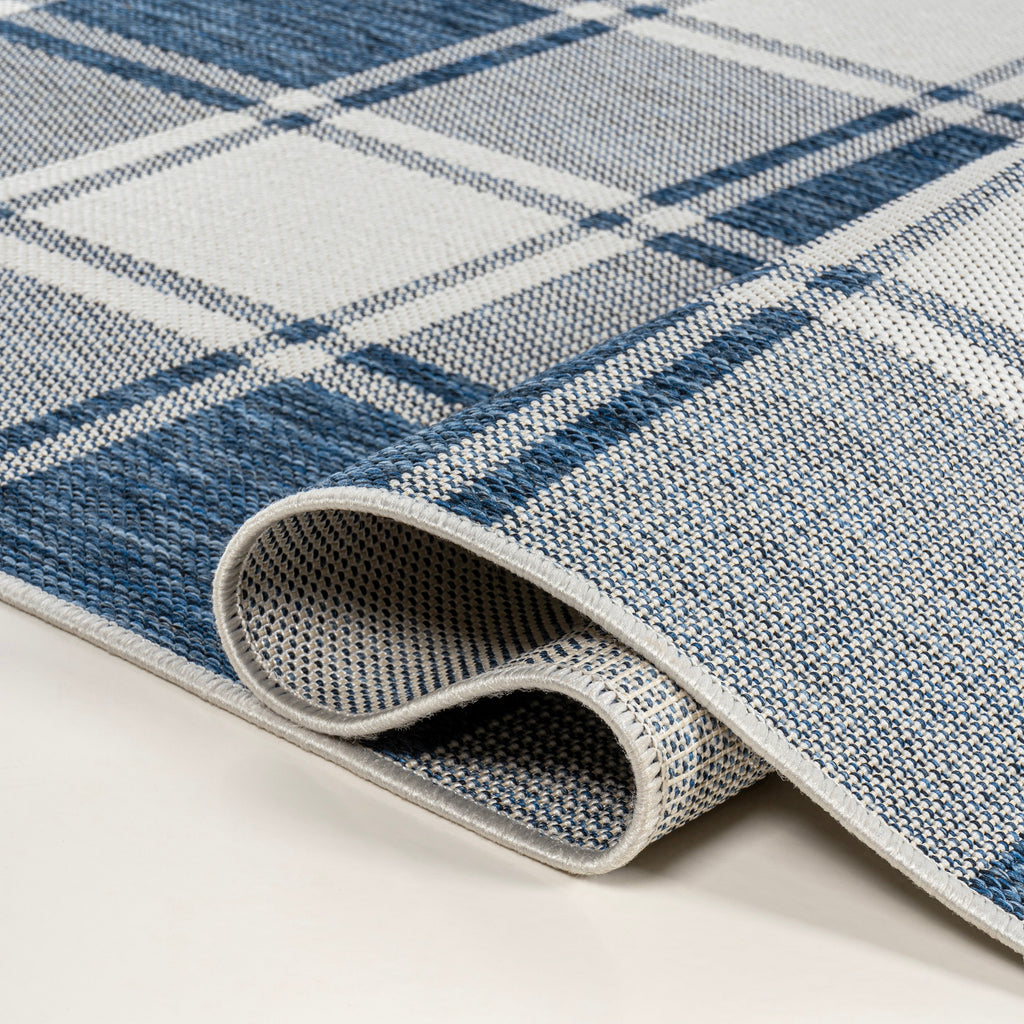 Sabine Traditional Farmhouse Bold Gingham Indoor/Outdoor Runner Rug