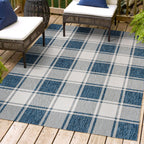 Sabine Traditional Farmhouse Bold Gingham Indoor/Outdoor Runner Rug