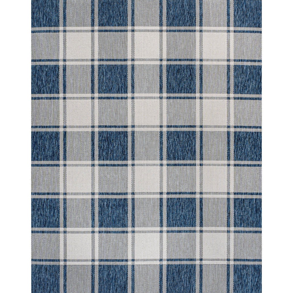 Sabine Traditional Farmhouse Bold Gingham Indoor/Outdoor Runner Rug