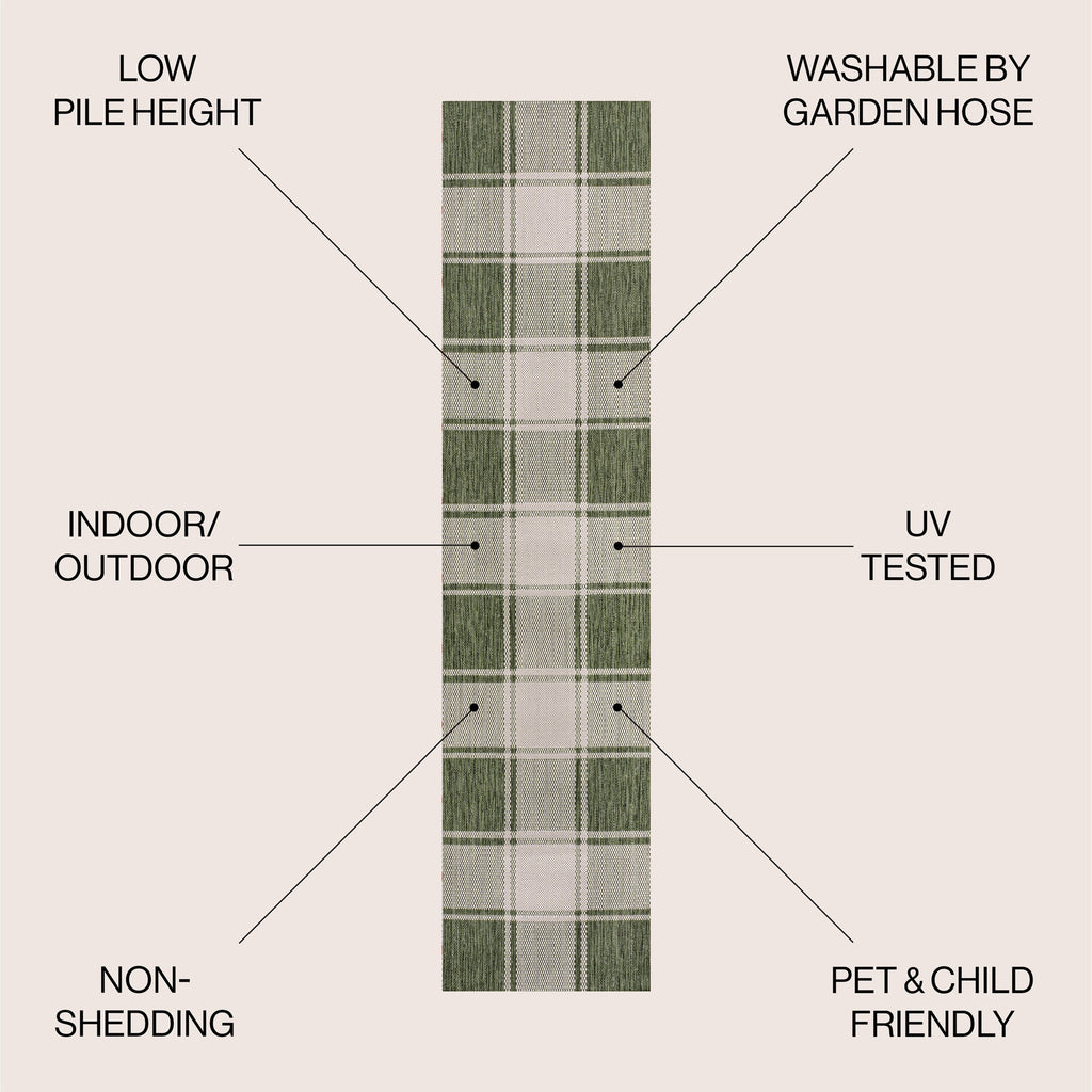 Sabine Traditional Farmhouse Bold Gingham Indoor/Outdoor Area Rug