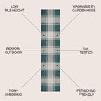 Sabine Traditional Farmhouse Bold Gingham Indoor/Outdoor Runner Rug