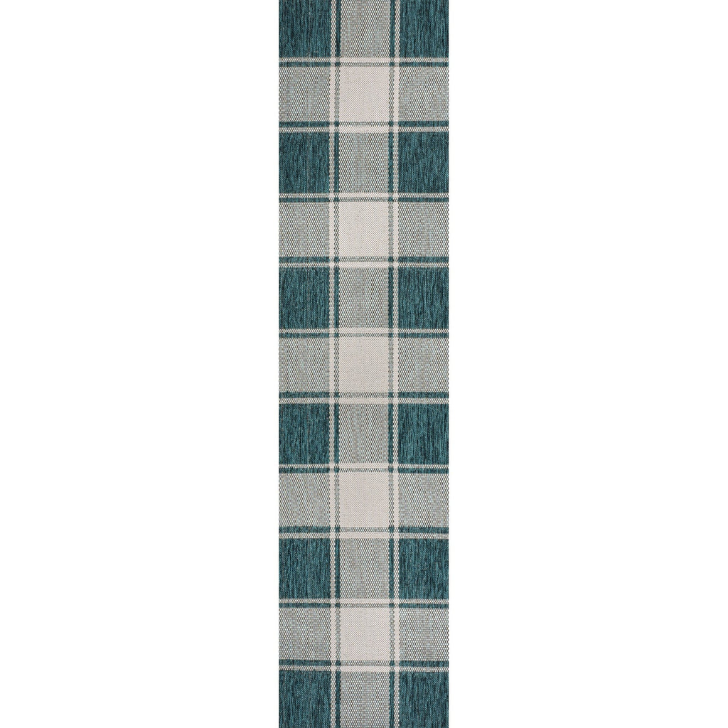 Sabine Traditional Farmhouse Bold Gingham Indoor/Outdoor Runner Rug