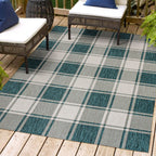 Sabine Traditional Farmhouse Bold Gingham Indoor/Outdoor Runner Rug