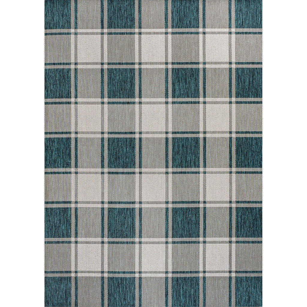 Sabine Traditional Farmhouse Bold Gingham Indoor/Outdoor Runner Rug