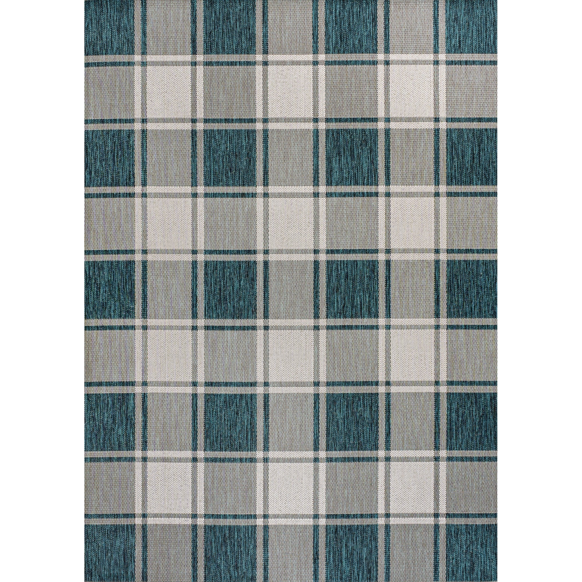 Sabine Traditional Farmhouse Bold Gingham Indoor/Outdoor Runner Rug
