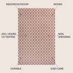 Aimee Traditional Cottage Checkerboard Indoor/Outdoor Runner Rug