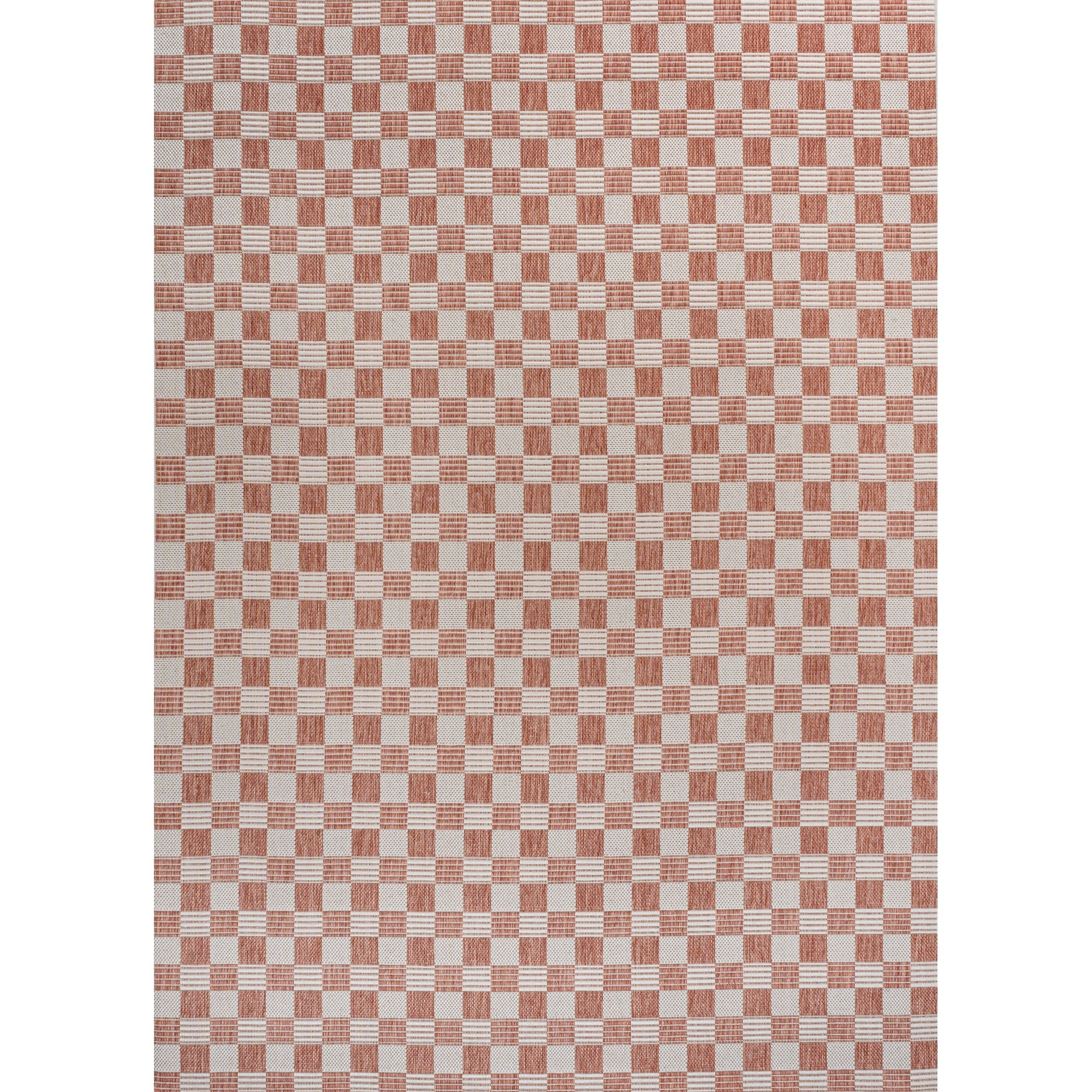 Aimee Traditional Cottage Checkerboard Indoor/Outdoor Runner Rug