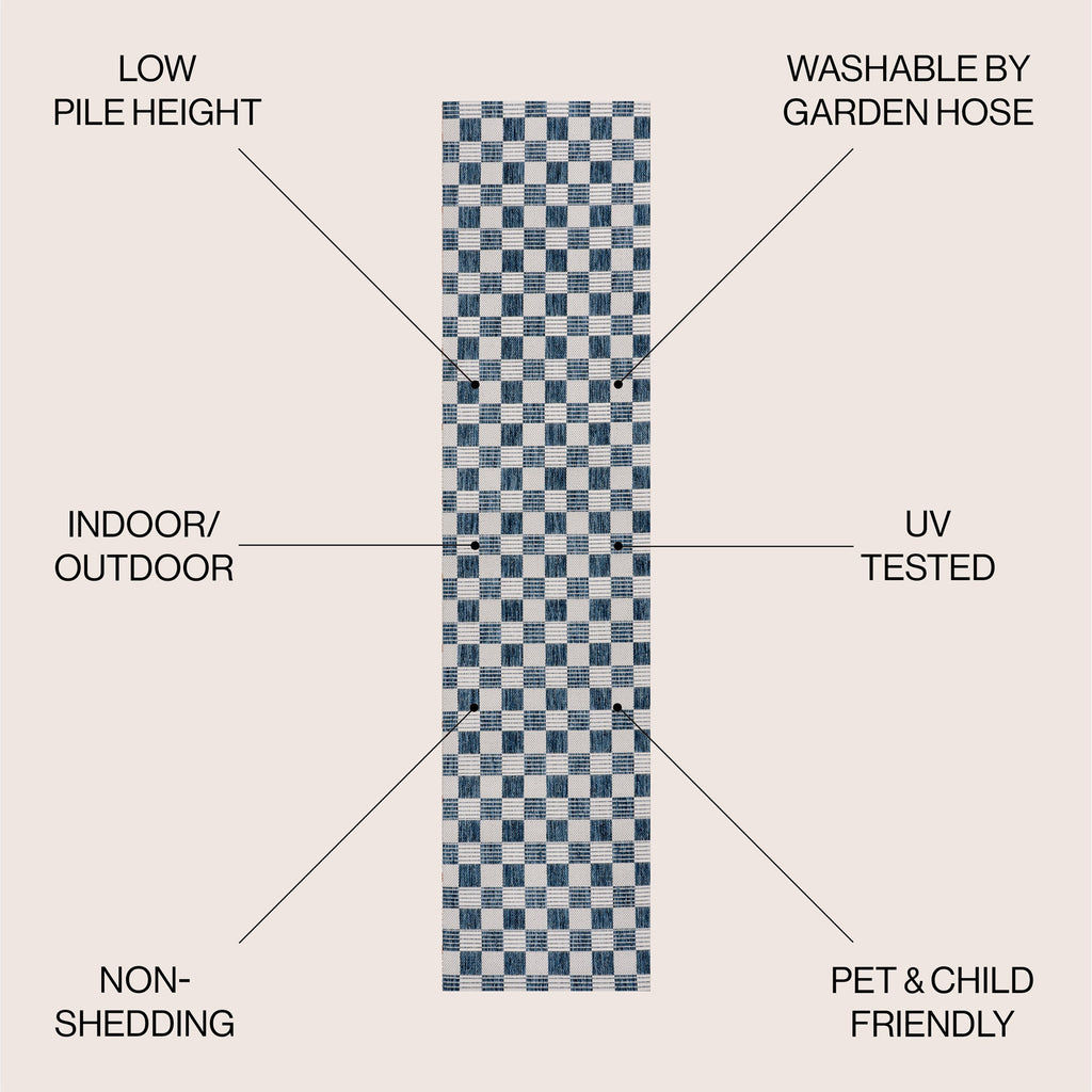 Aimee Traditional Cottage Checkerboard Indoor/Outdoor Area Rug