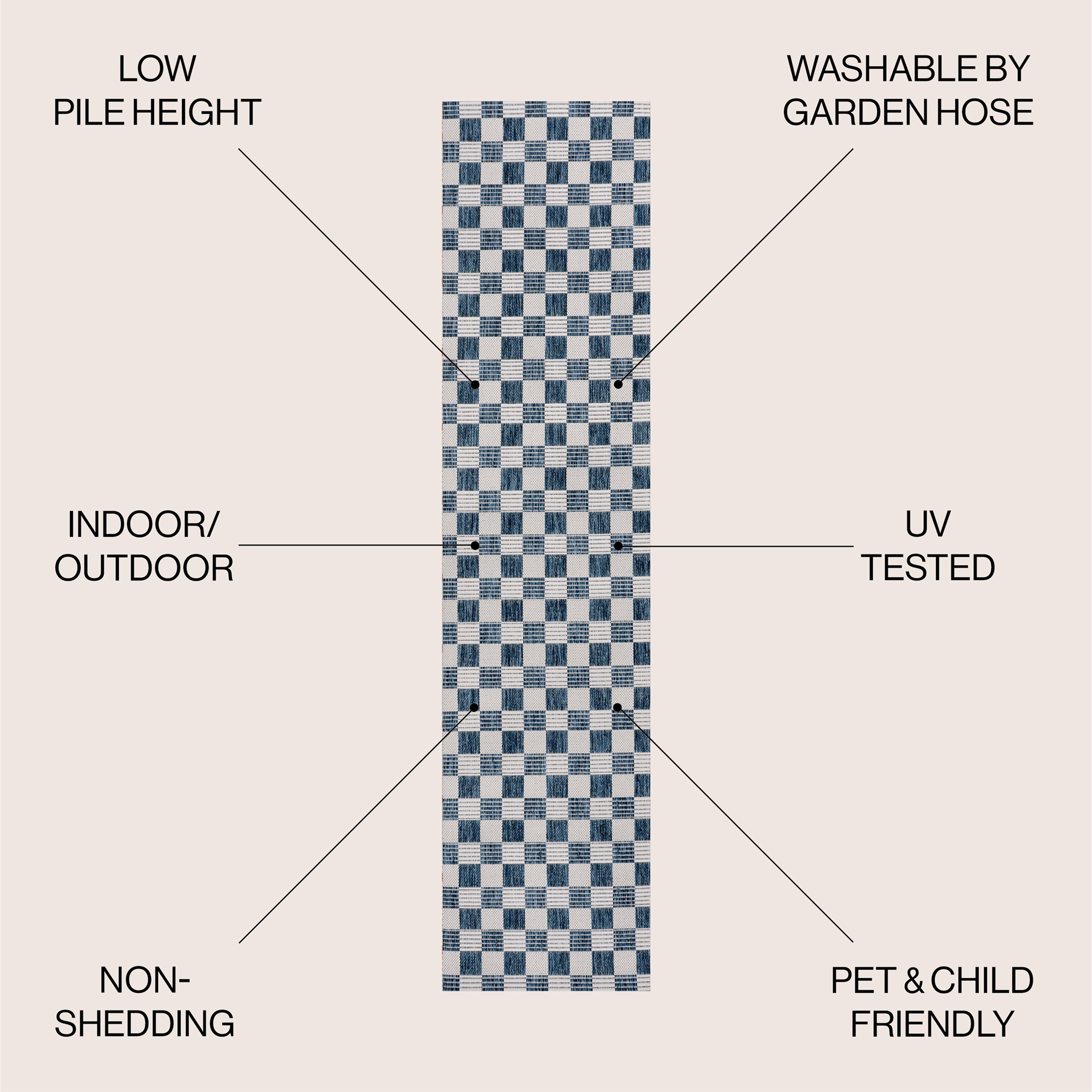 Aimee Traditional Cottage Checkerboard Indoor/Outdoor Area Rug