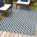 Aimee Traditional Cottage Checkerboard Indoor/Outdoor Runner Rug
