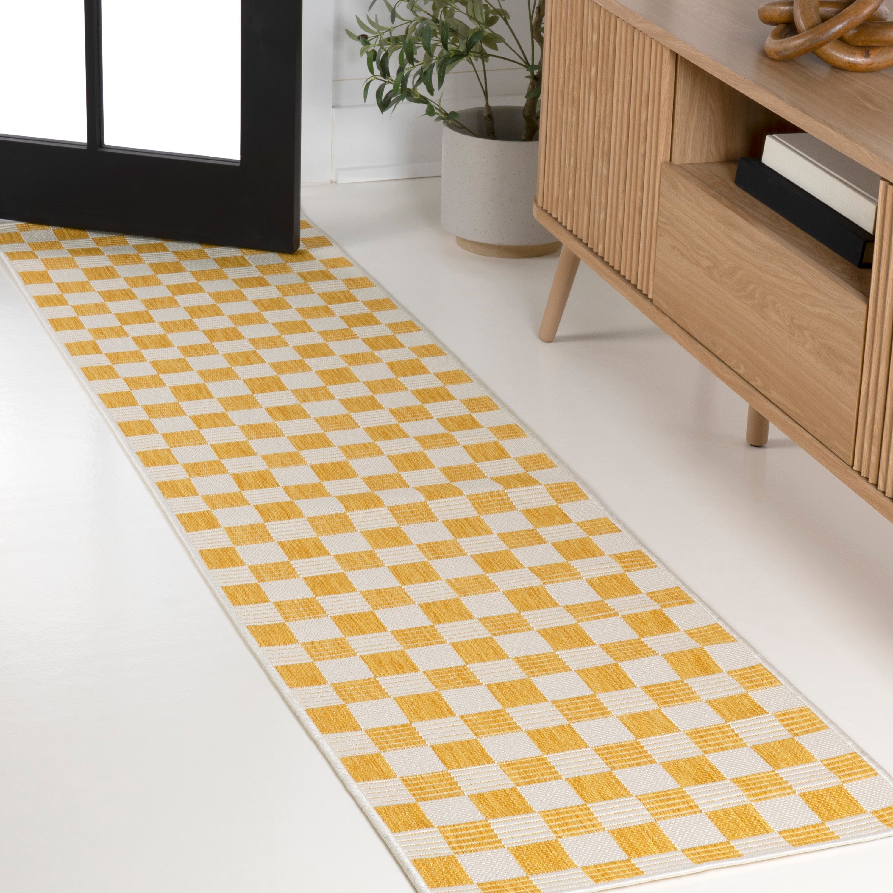 Aimee Traditional Cottage Checkerboard Indoor/Outdoor Area Rug