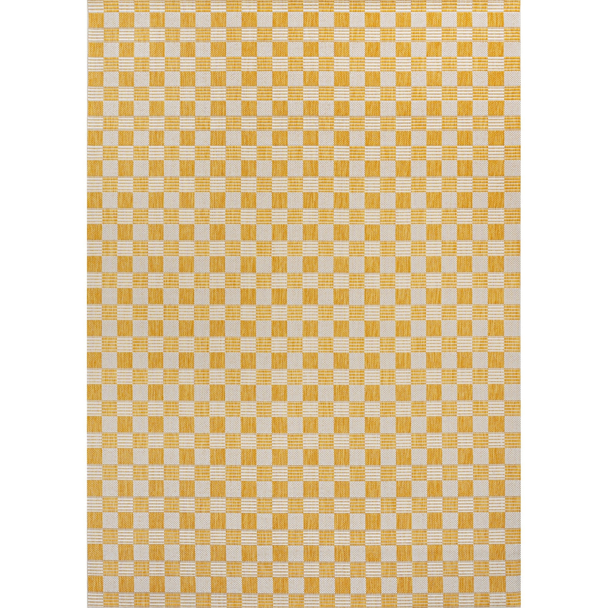 Aimee Traditional Cottage Checkerboard Indoor/Outdoor Runner Rug