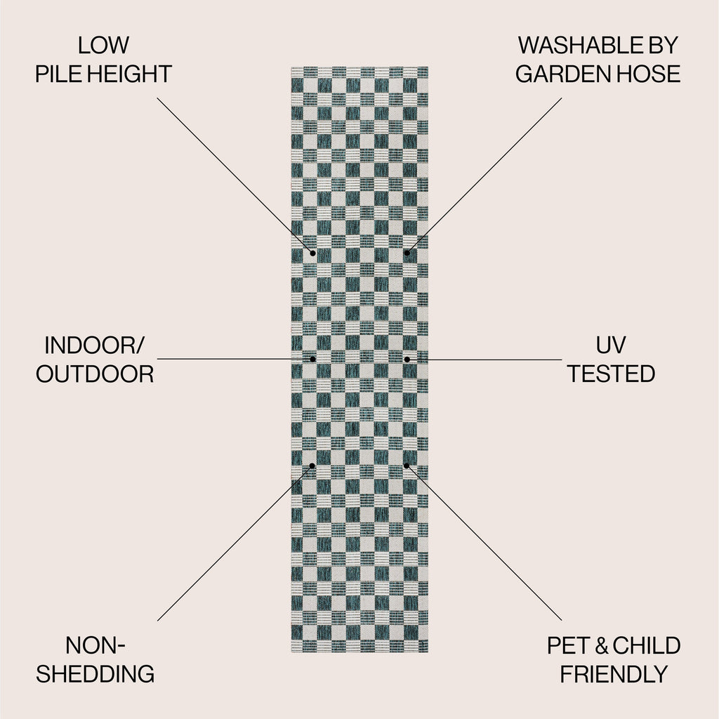 Aimee Traditional Cottage Checkerboard Indoor/Outdoor Area Rug