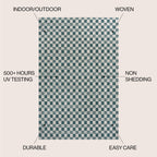 Aimee Traditional Cottage Checkerboard Indoor/Outdoor Runner Rug