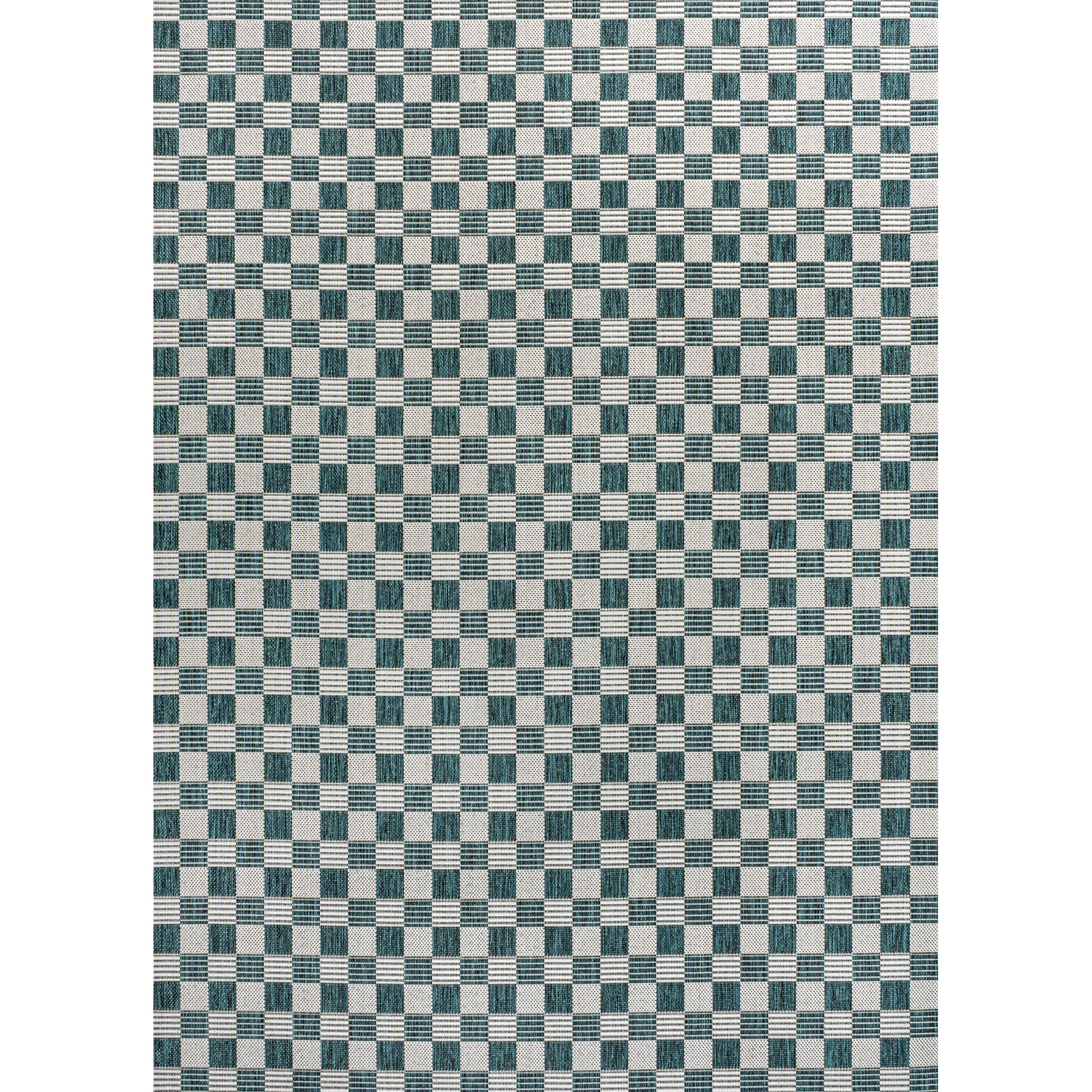 Aimee Traditional Cottage Checkerboard Indoor/Outdoor Runner Rug