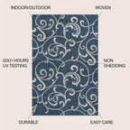 Maribel Traditional Classic All-Over Scroll Indoor/Outdoor Area Rug