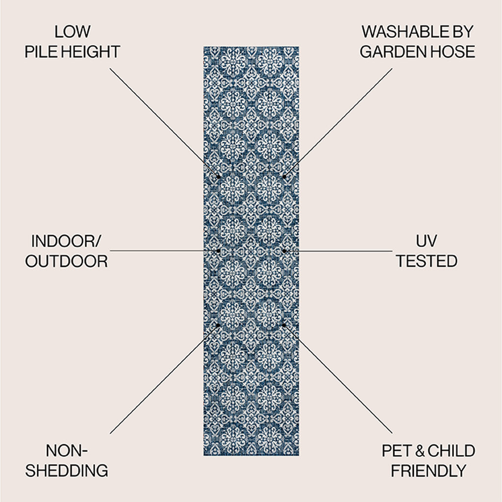 Amora Traditional Mediterranean Tile Design Indoor/Outdoor Rug
