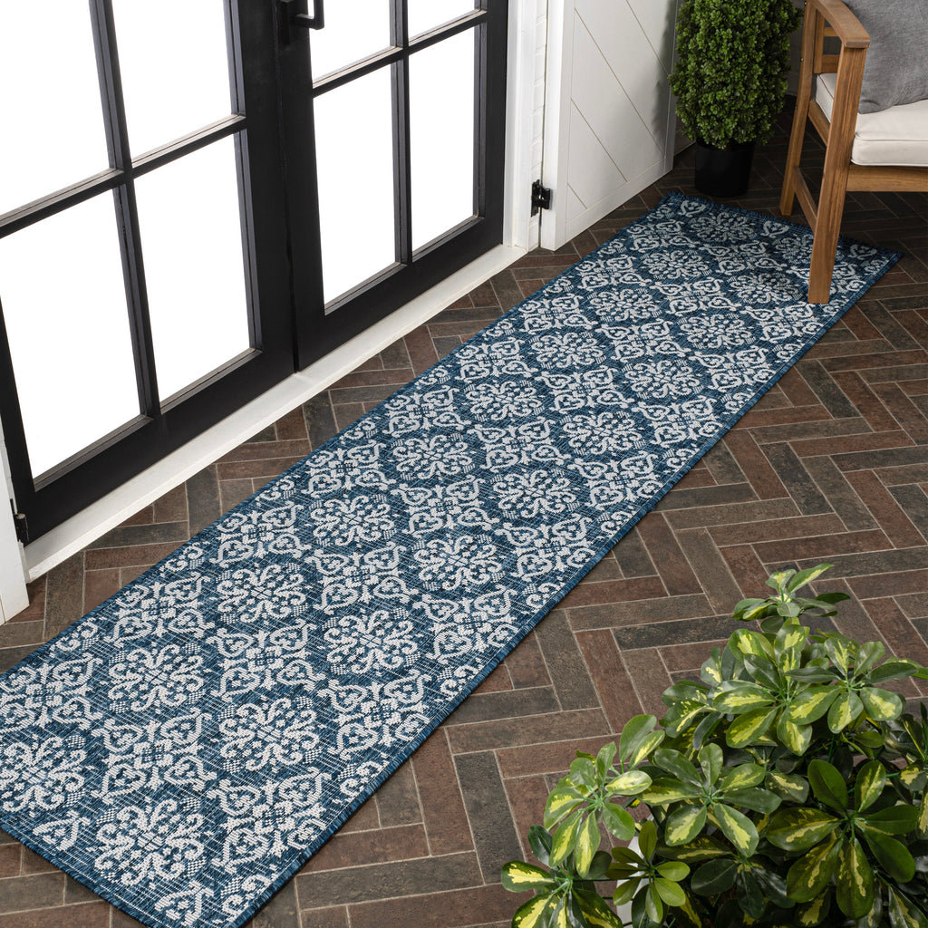 Amora Traditional Mediterranean Tile Design Indoor/Outdoor Rug