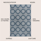 Amora Traditional Mediterranean Tile Design Indoor/Outdoor Rug