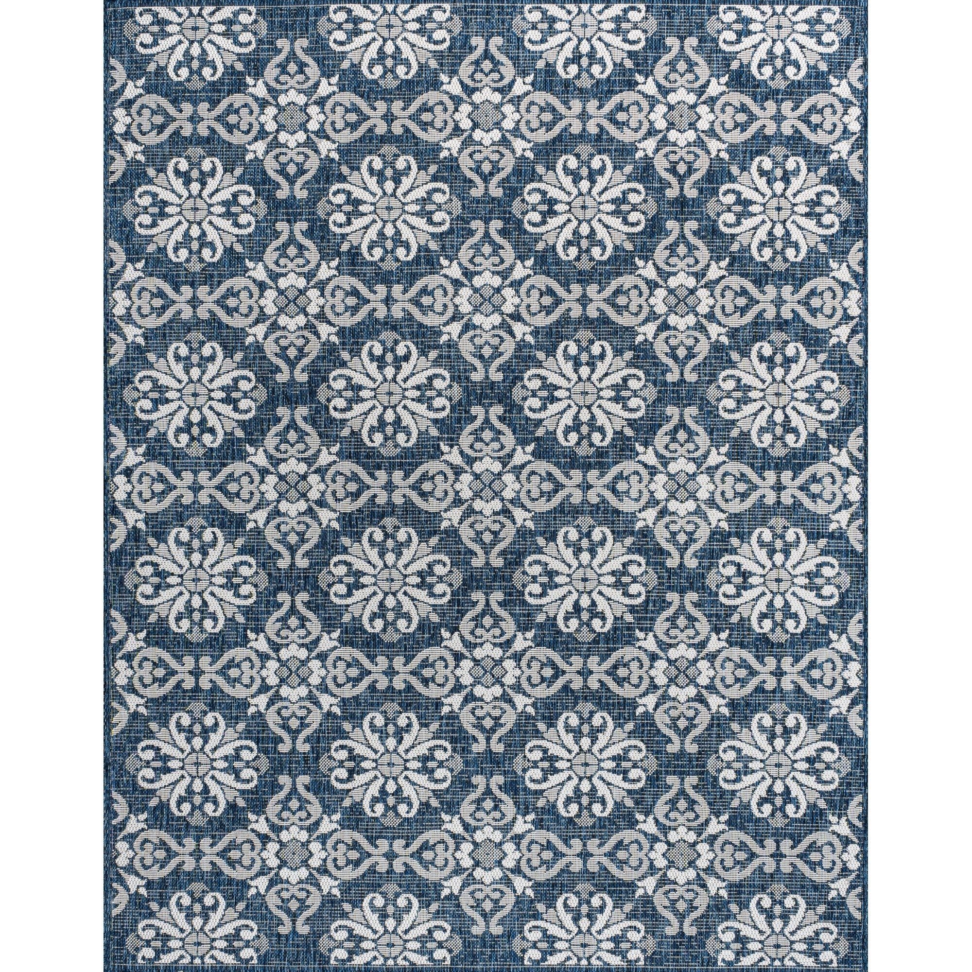 Amora Traditional Mediterranean Tile Design Indoor/Outdoor Rug