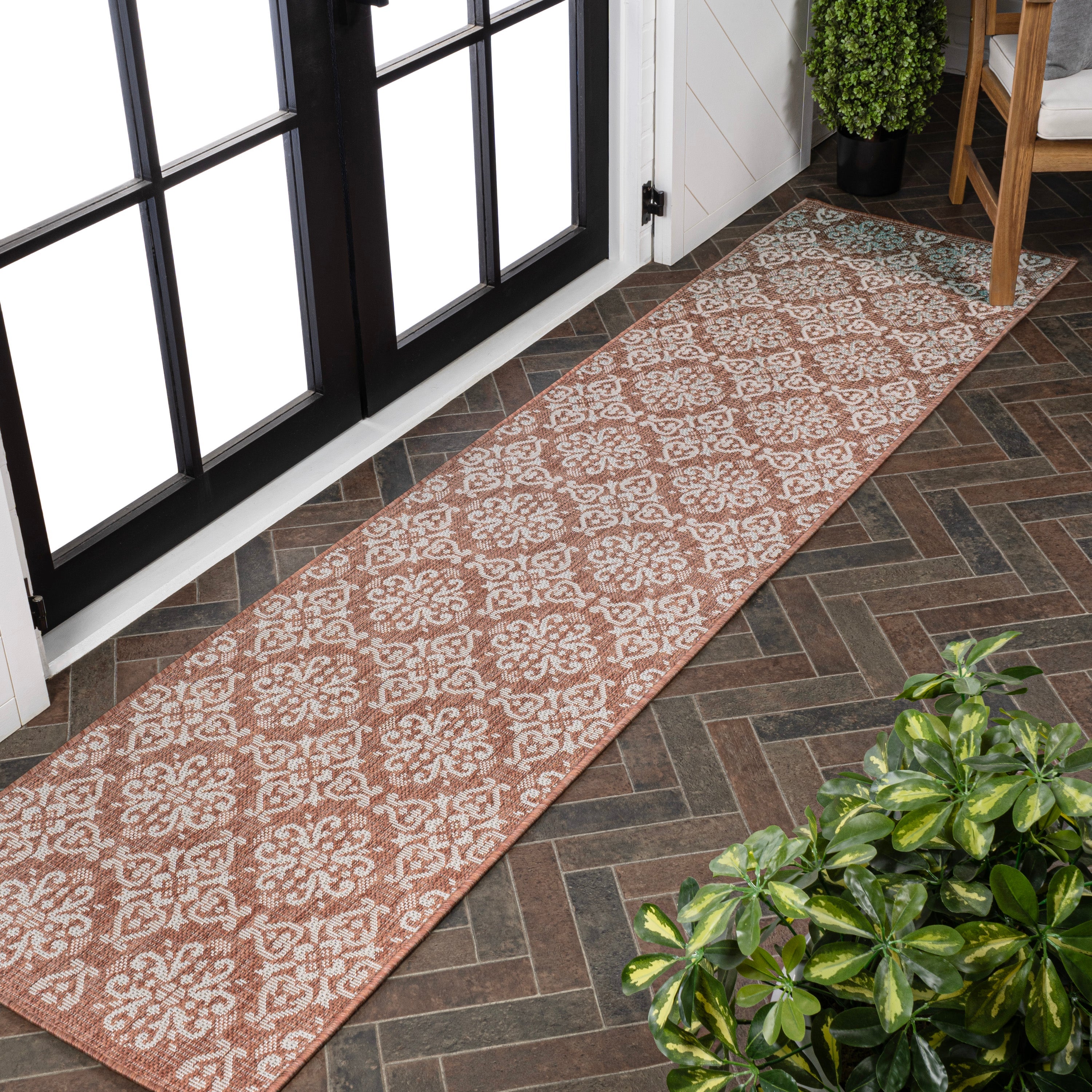 Amora Traditional Mediterranean Tile Design Indoor/Outdoor Rug