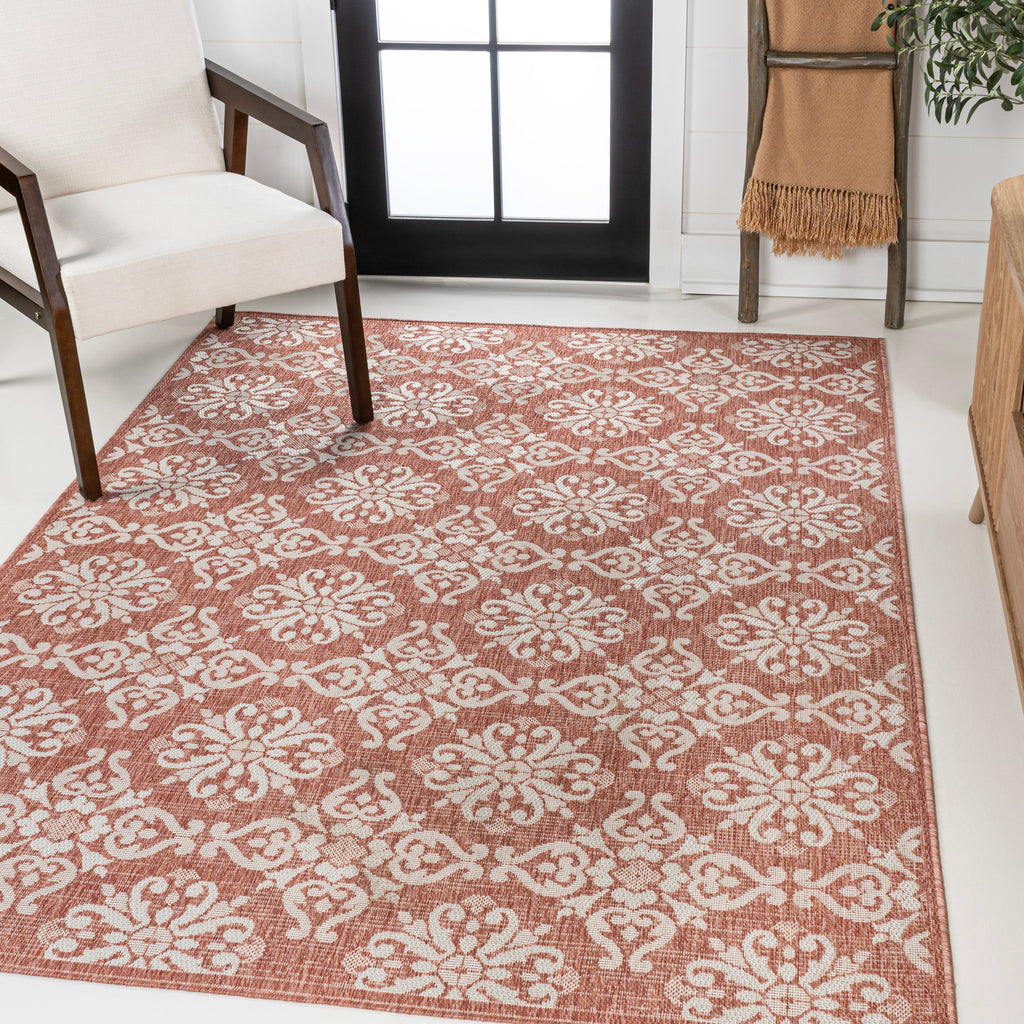 Amora Traditional Mediterranean Tile Design Indoor/Outdoor Rug