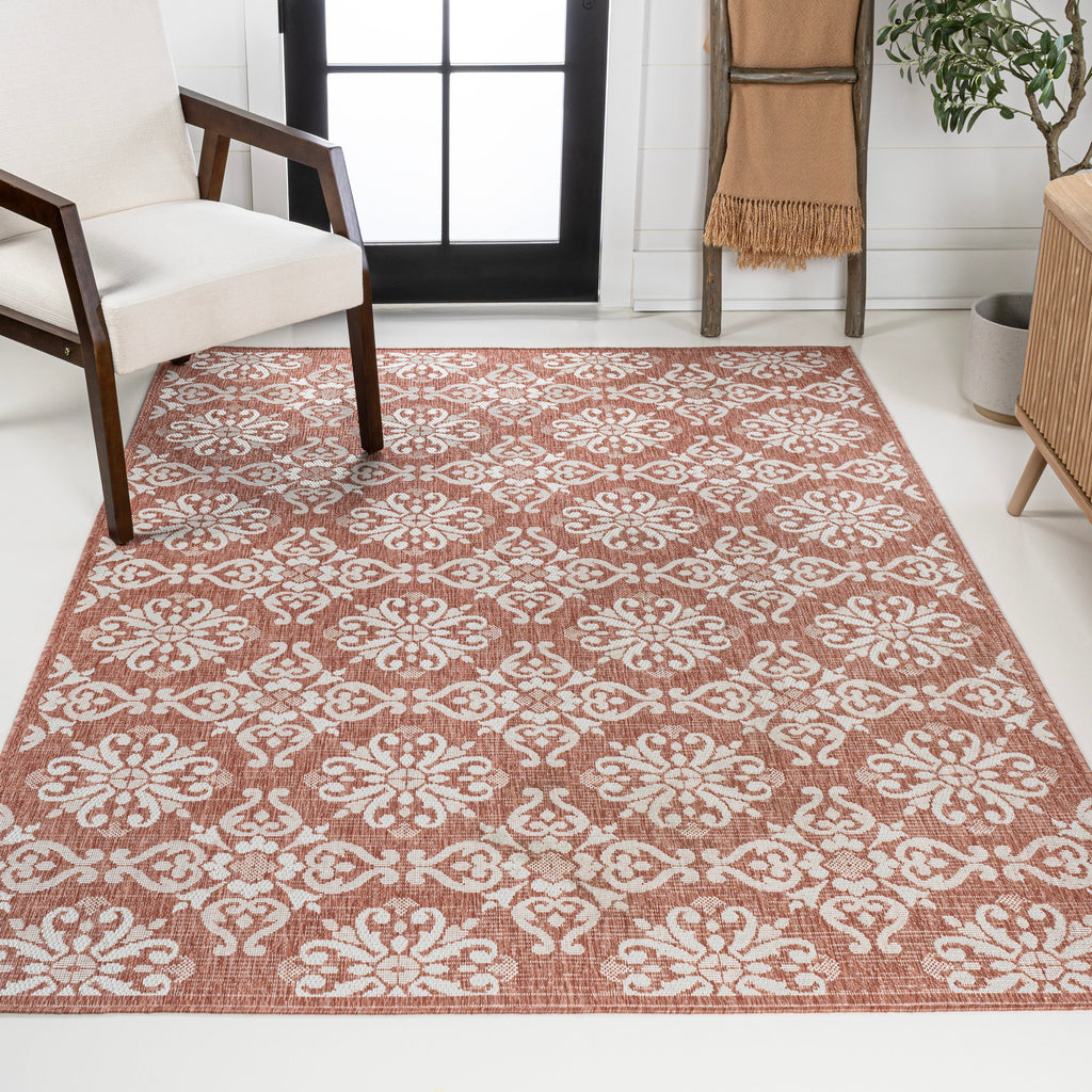 Amora Traditional Mediterranean Tile Design Indoor/Outdoor Rug