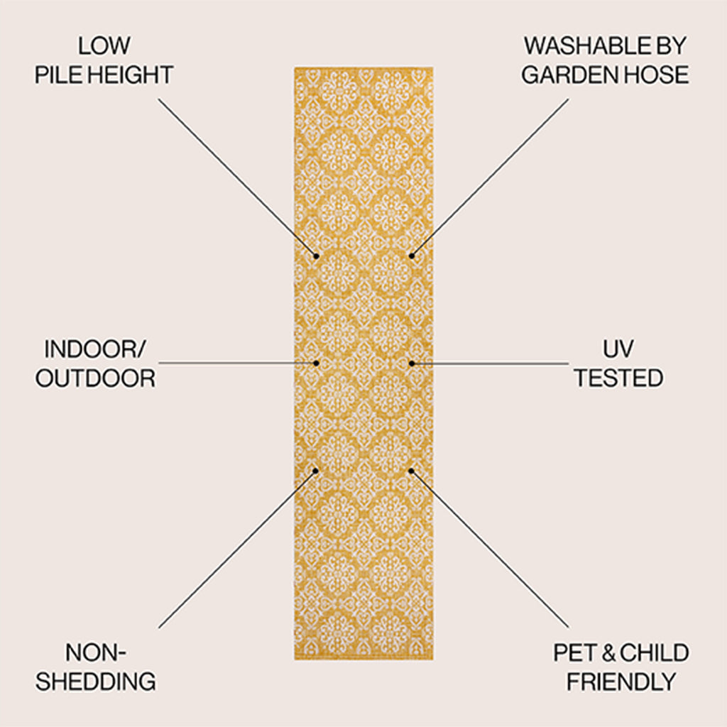 Amora Traditional Mediterranean Tile Design Indoor/Outdoor Rug