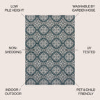 Amora Traditional Mediterranean Tile Design Indoor/Outdoor Rug