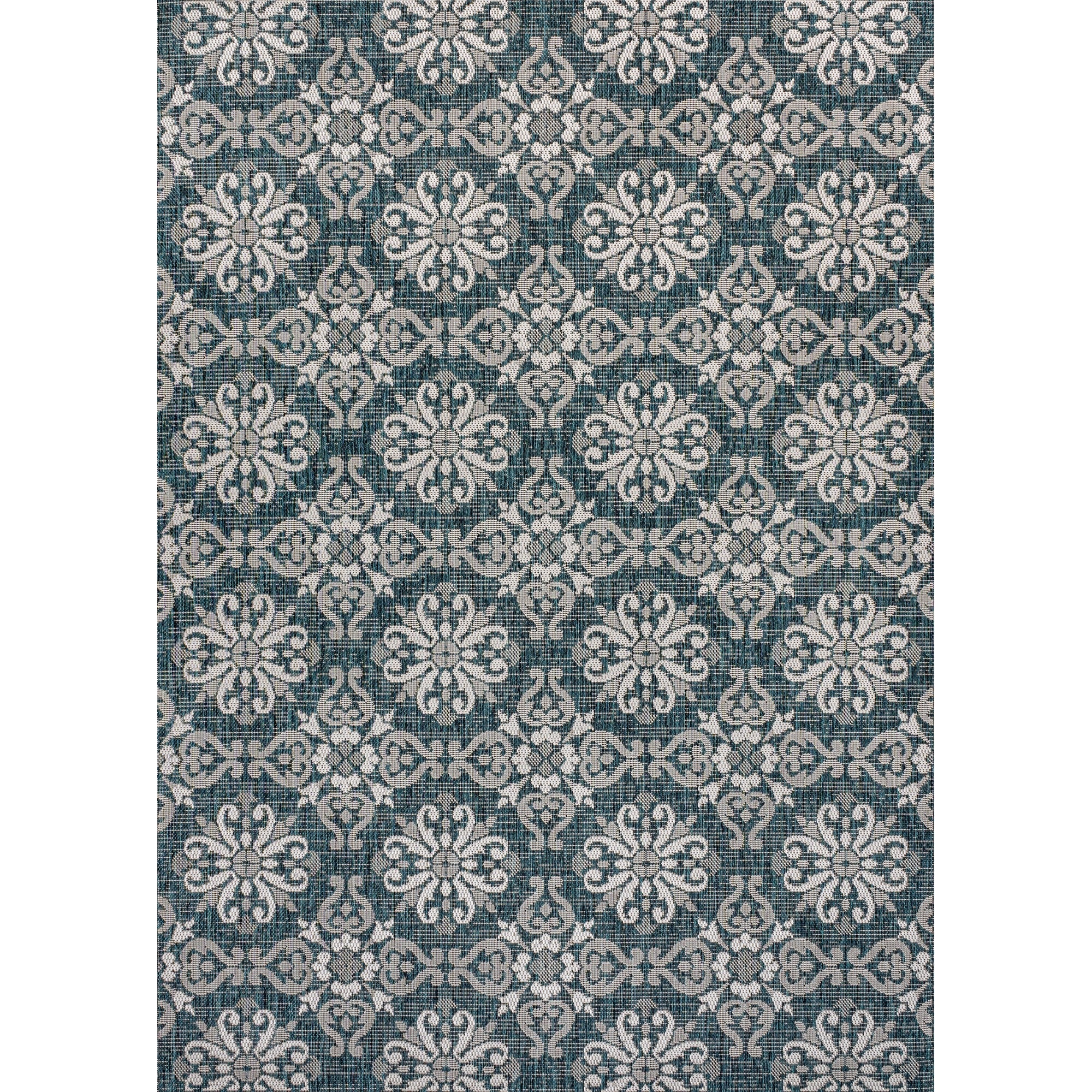 Amora Traditional Mediterranean Tile Design Indoor/Outdoor Rug