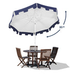 Baiona Classic MidCentury Market Patio Umbrella with UV Protection